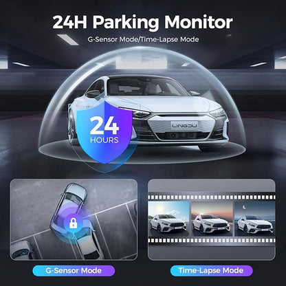 LINGDU D500 1CH Dash Cam 4K with 0.96" Screen Voice Control 24H Parking Mode
