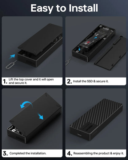 MOKiN 40Gbps M.2 NVMe Enclosure with Cooling Fan For MacBook