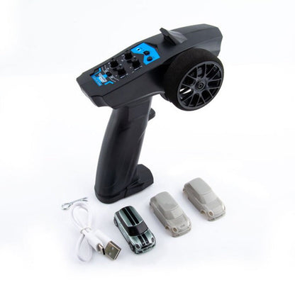 Mini RC Car Turbo Racing 1:76 Full Proportional RC Micro Race RTR Kit 2.4G 3CH With LED Lights Family Games Toy Gift