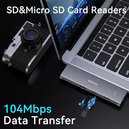 MOKiN 7‑in‑2 USB‑C Adapter for MacBook Pro