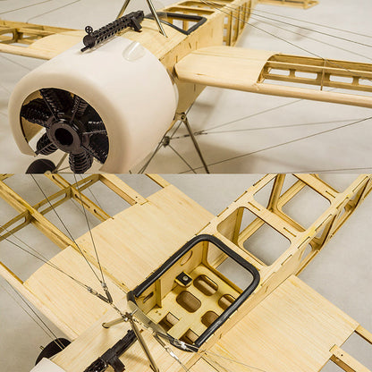 Balsa wood Plane Fokker Eindecker EIII Large Electric or Gas Power Fixed Wing Plane Balsa Kits 1520mm Wingspan