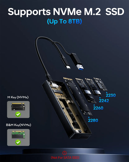 MOKiN 40Gbps M.2 NVMe Enclosure with Cooling Fan For MacBook