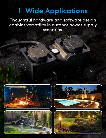 Meross Matter Smart Outdoor Plug with Energy Monitor, MOP320MA(EU Version)