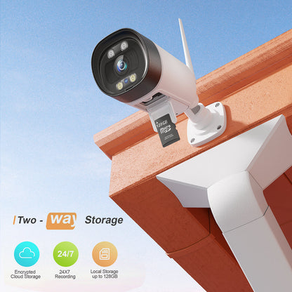 HeimVision HM311-2 3MP Outdoor Security Camera, 2K CCTV Wireless WiFi Home Bullet Camera with Floodlights, Night Vision, Two-Way Audio, Motion Detection, Waterproof, Cloud Service/Storage Card Support