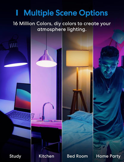 مصباح LED ذكي من Meross، MSL120BRHK، عبوة من قطعتين (إصدار الولايات المتحدة/كندا)