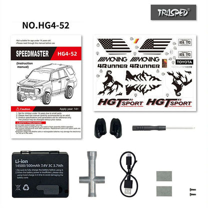 HG HG4-52 TRASPED TOYOTA 4RUNNER Rock Crawler RC Car 1/18 4WD Off-Road Climbing Truck LED Light Simulated Sound Full Proportional RC Toys