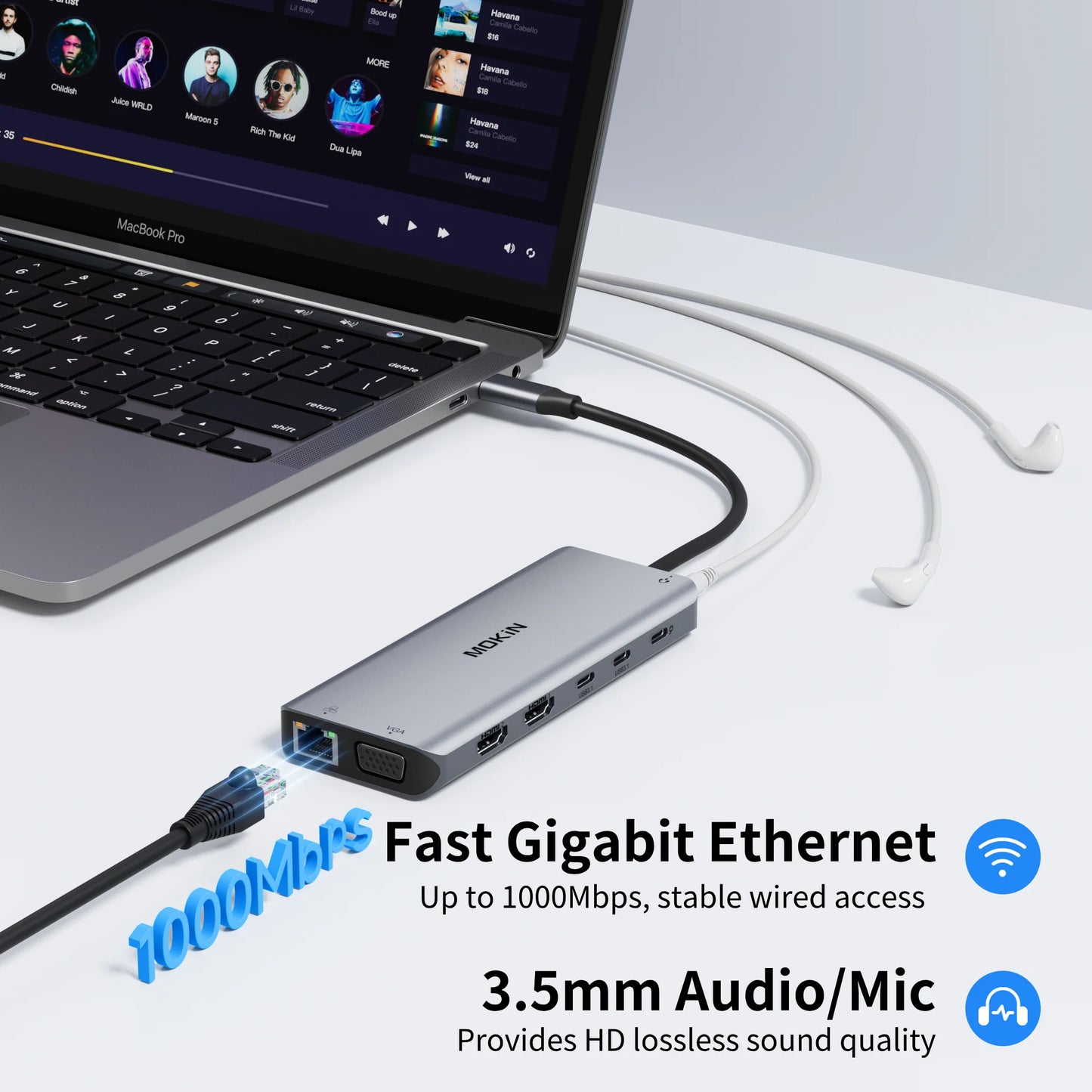 MOKiN 14-IN 1 USB-C Laptop Docking Station Dual Monitor