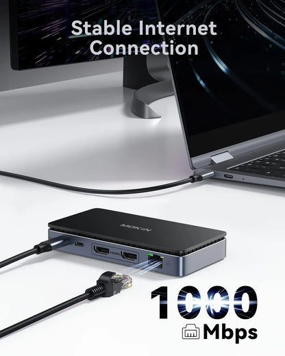 MOKiN 8 IN 1 Docking Station Dual 4k@60Hz HDMI