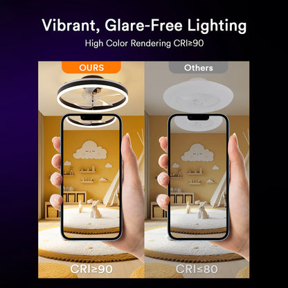 Lumary Smart Ceiling Fans with Lights Black