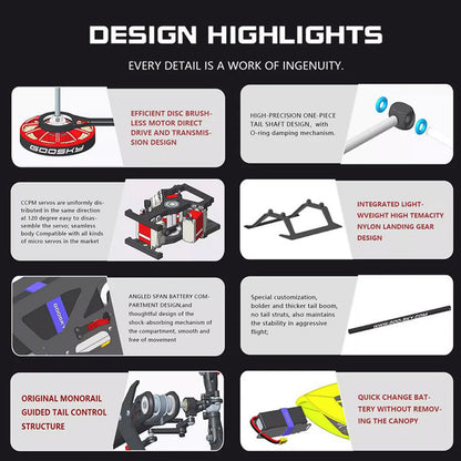 GooSky RS4 Venom Kit Version 6CH 3D Direct Drive Brushless Motor 400 Class Flybarless RC Helicopter
