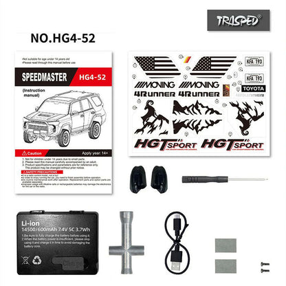 HG HG4-52 TRASPED TOYOTA 4RUNNER Rock Crawler RC Car 1/18 4WD Off-Road Climbing Truck LED Light Simulated Sound Full Proportional RC Toys