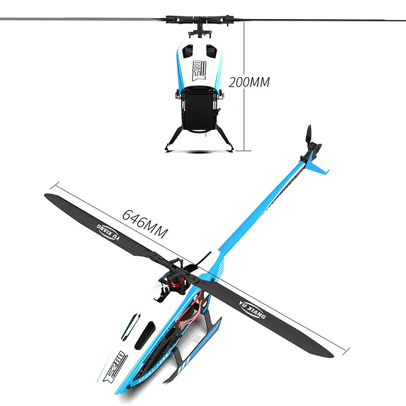 YXZNRC F280 RC Helicopter 6-Axis Gyro 3D6G Dual Brushless Direct Drive Motor Flybarless 2.4G 6CH Helicopter Toy