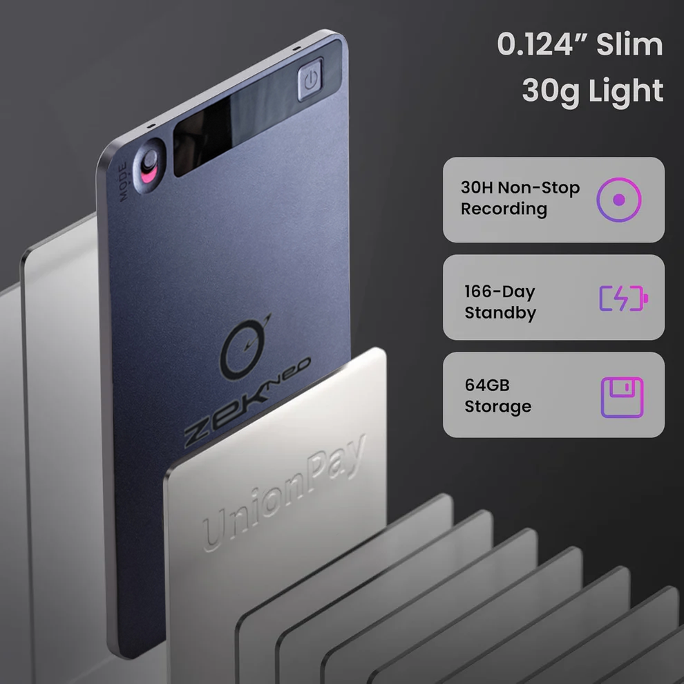 BKC × ZekNeo AI Voice Recorder with 8GB Memory