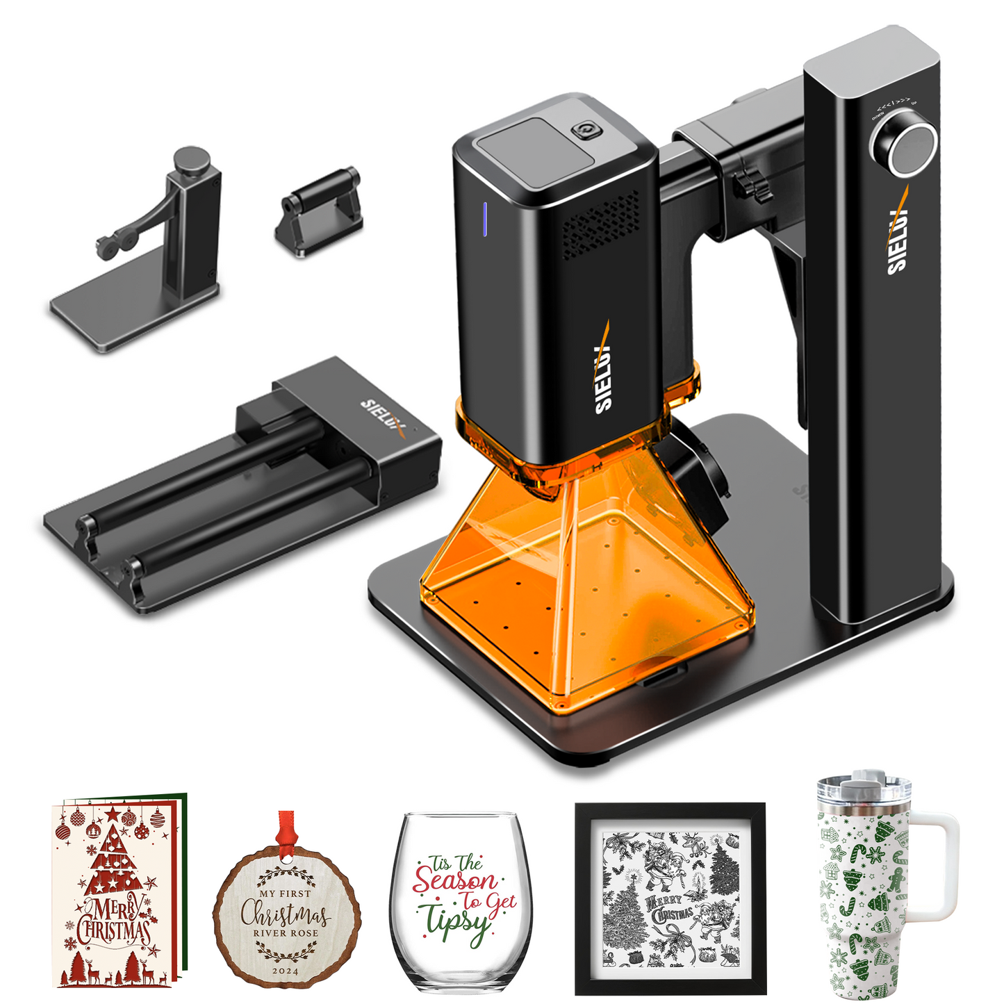 SL2 10W Diode Laser Engraver Machine, Only 1.76 lbs, 4000mm/s Lightning Speed, Ultra HD Handheld Portable Laser Engraving Machine for Wood, Leather, Acrylic, Glass, Coated Metal(with Roller)