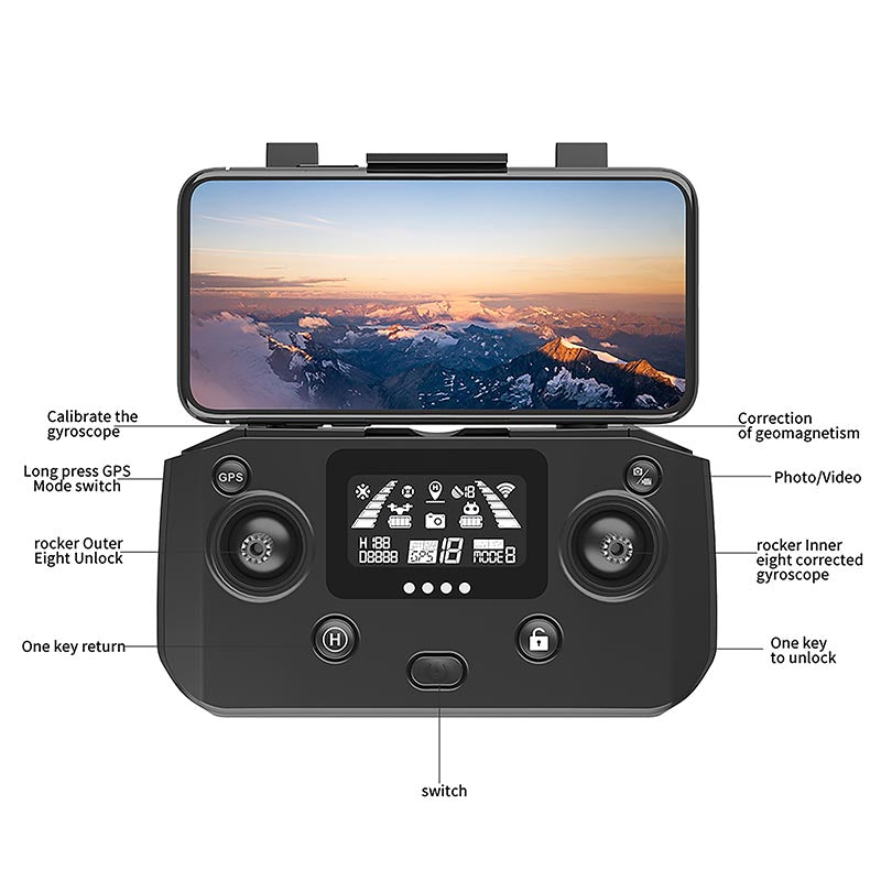 S808 Pro RC Drone 3-axis Gimbal HD Camera 8K GPS 5G Wifi FPV 5KM Aerial Photography Brushless Obstacle Avoidance Quadcopter