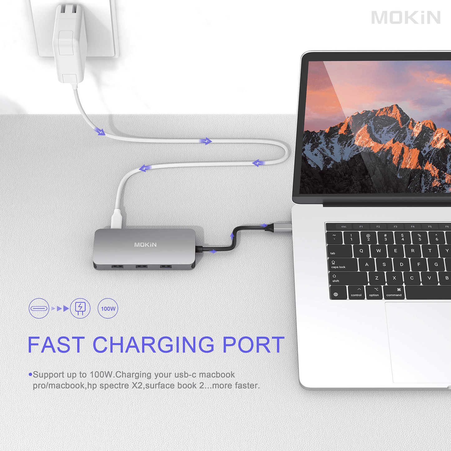 MOKiN 8 IN 1 USB-C Hub Multiport Adapter for MacBook Pro