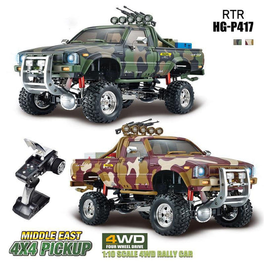 Camioneta todoterreno HG P417 de Oriente Medio, escala 1/10, 2,4 G, 4x4, con luz LED, juguete RC RTR