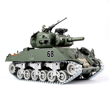 RC Tank American M4A3 ZY 828 PRO 1:18 RC Car Metal Track Metal Road Wheels Electric Charging Battle RC Car Toy