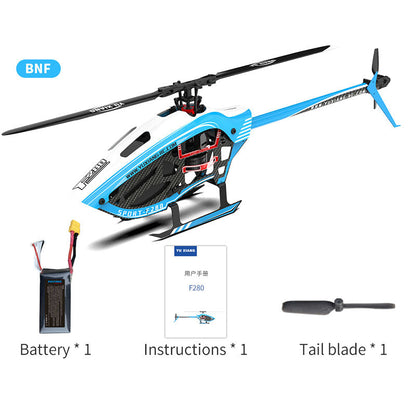 YXZNRC F280 RC Helicopter 6-Axis Gyro 3D6G Dual Brushless Direct Drive Motor Flybarless 2.4G 6CH Helicopter Toy