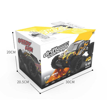 Coche RC todoterreno de alta velocidad a escala 1:18, escalada, 4x4, impermeable, derrape
