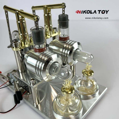 Double Cylinder Stirling Model+Voltmeter