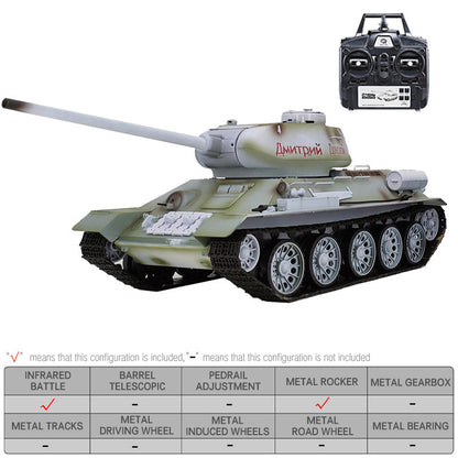 Heng Long 3909 T34 Custom Made Snow Painting Version RC Tank 1/16 Spin Turret Tank toys