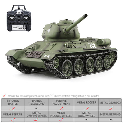Heng Long 3909 T34 RC Tank 1/16 Spin Turret Upgrade Metal RC Tank toys