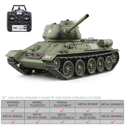 Heng Long 3909 T34 RC Tank 1/16 Spin Turret Upgrade Metal RC Tank toys