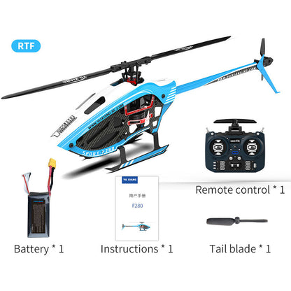 YXZNRC F280 RC Helicopter 6-Axis Gyro 3D6G Dual Brushless Direct Drive Motor Flybarless 2.4G 6CH Helicopter Toy