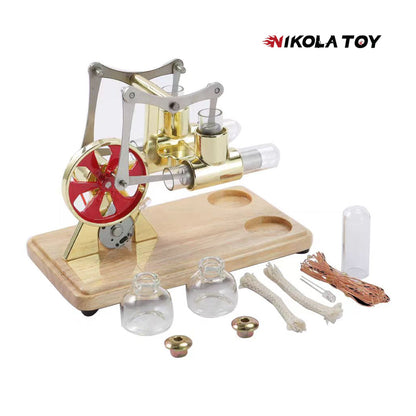 Bamboo Based Twin Cylinder Stirling Engine