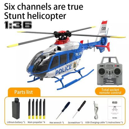 RCERA EC135 C123 RC Helicopter 4CH 6-Axis Gyro Direct drive dual brushless optical flow positioning Air pressure fixed altitude true ducted Helicopter