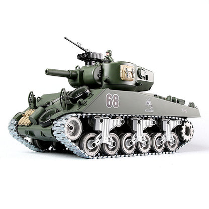 RC Tank American M4A3 ZY 828 PRO 1:18 RC Car Metal Track Metal Road Wheels Electric Charging Battle RC Car Toy