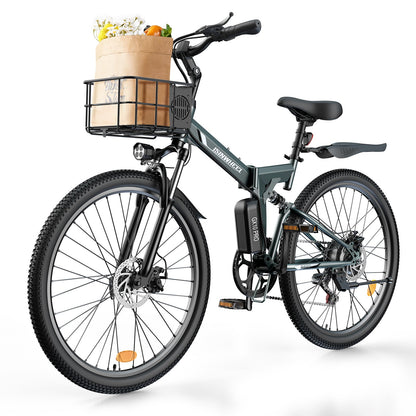 isinwheel M40 Folding Electric Bike with Basket