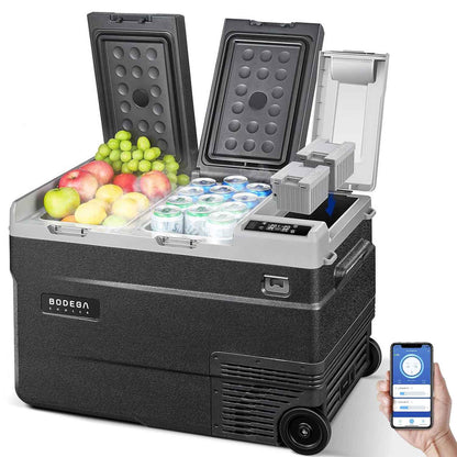 BODEGACOOLER 12 Volt Car Refrigerator Dual Zone Dual Doors 36QT