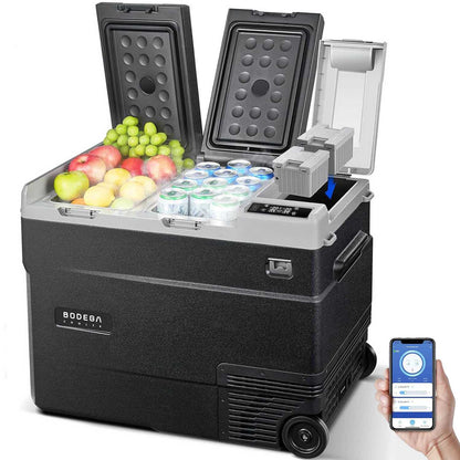 BODEGACOOLER 12 Volt Car Refrigerator Dual Zone Dual Doors 36QT