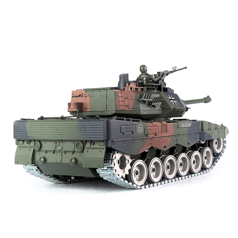 RC Tank German Leopard 2 ZY 822 PRO 1:18 RC Car Metal Track Metal Road Wheels Electric Battle RC Tank Toy