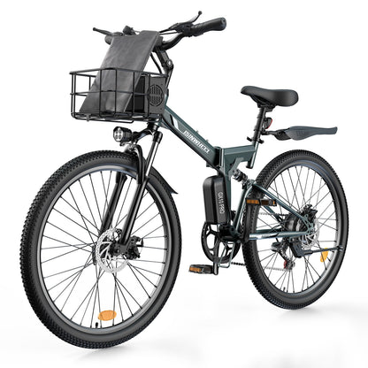 isinwheel M40 Folding Electric Bike with Basket