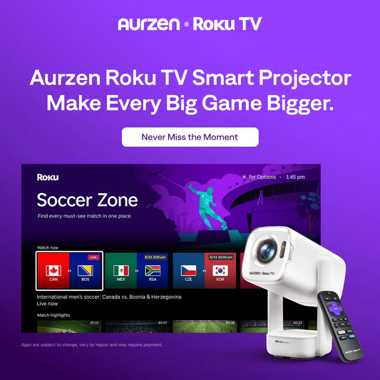 Aurzen EAZZE D1R air Portable Roku TV Smart Projector