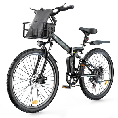 isinwheel M40 Folding Electric Bike with Basket