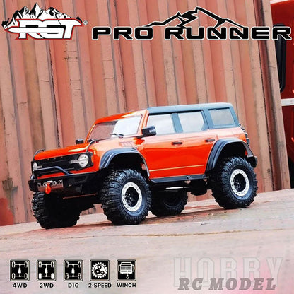 RGT EX86130 PRO Runner 4X4 RTR 1/10 RC Car Simulation Off-Road Climbing Vehicle 2-Speed Electric Car Toy