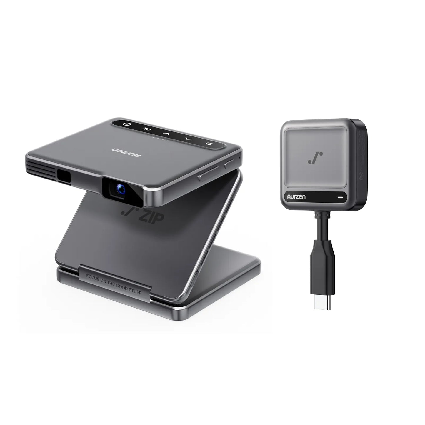 Aurzen ZIP Tri-Fold Portable Mini Projector