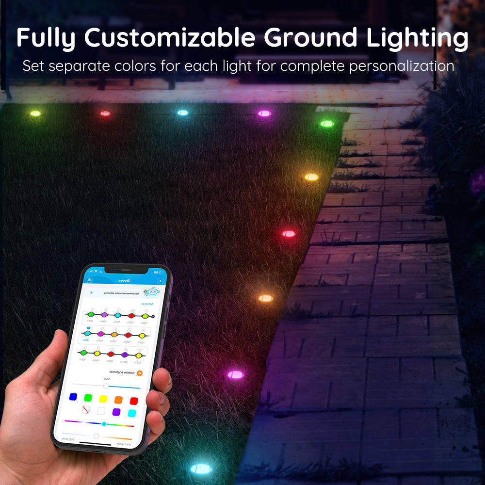 Refurbished RGBIC Wi-Fi + Bluetooth Outdoor Ground Lights