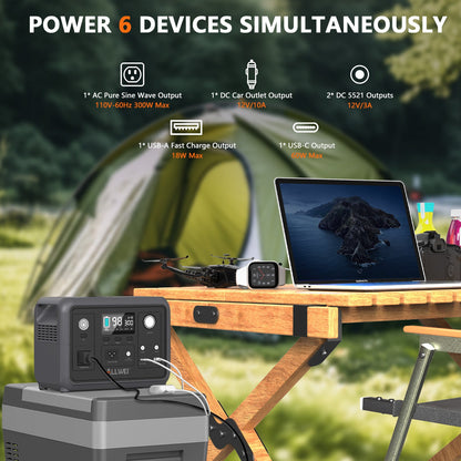 ALLWEI Portable Power Station - 300W | 256Wh (100W Solar Panel Optional)