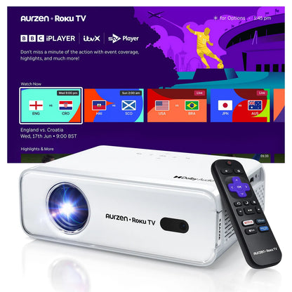 Aurzen EAZZE D1R Roku TV Smart Projector