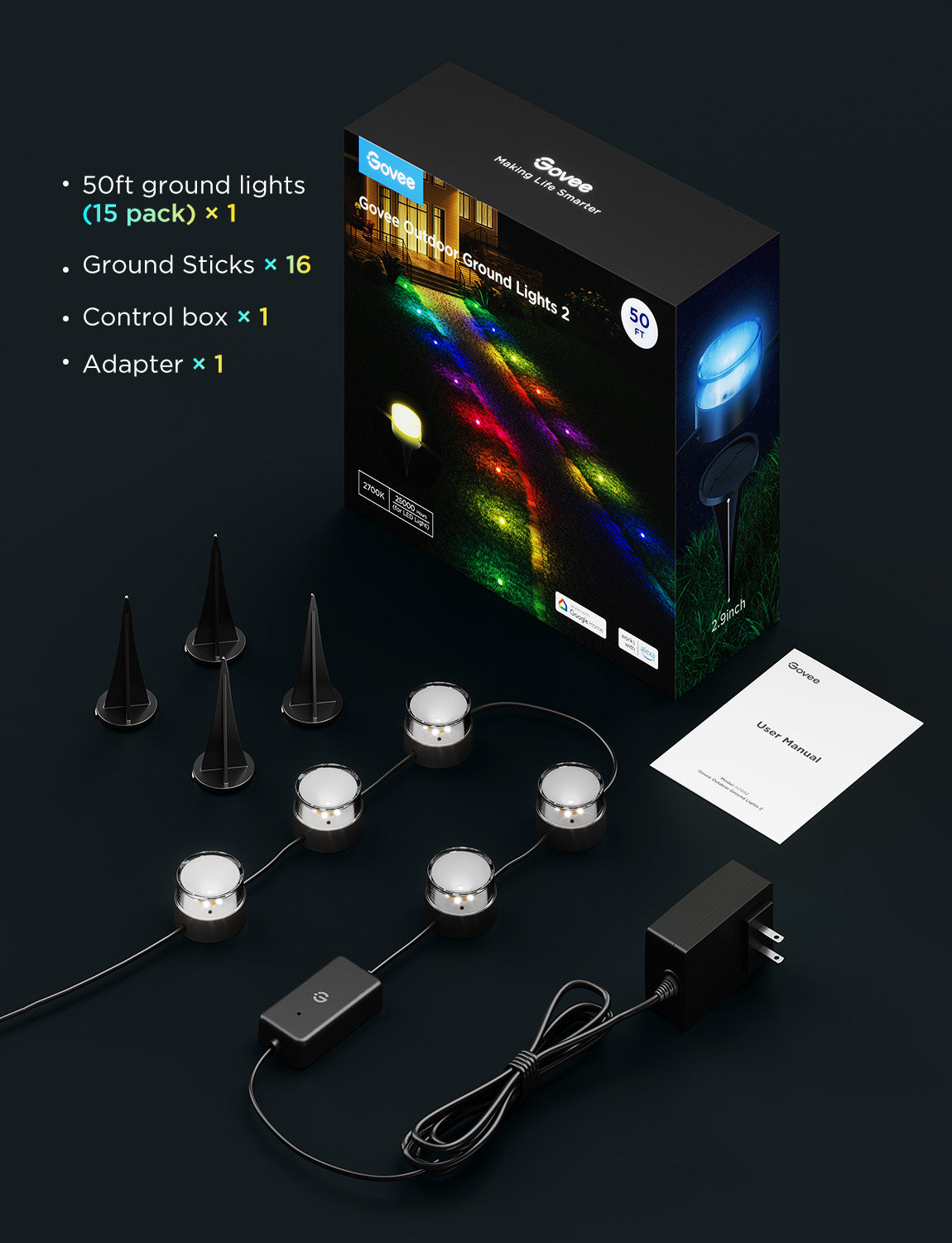 Refurbished Govee Outdoor Ground Lights 2