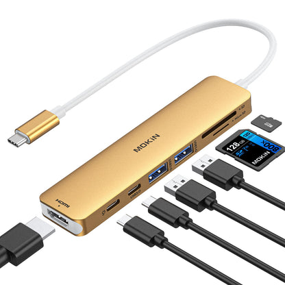 MOKiN 7-in-1 USB-C Hub for Everyday Use and On-the-Go Productivity