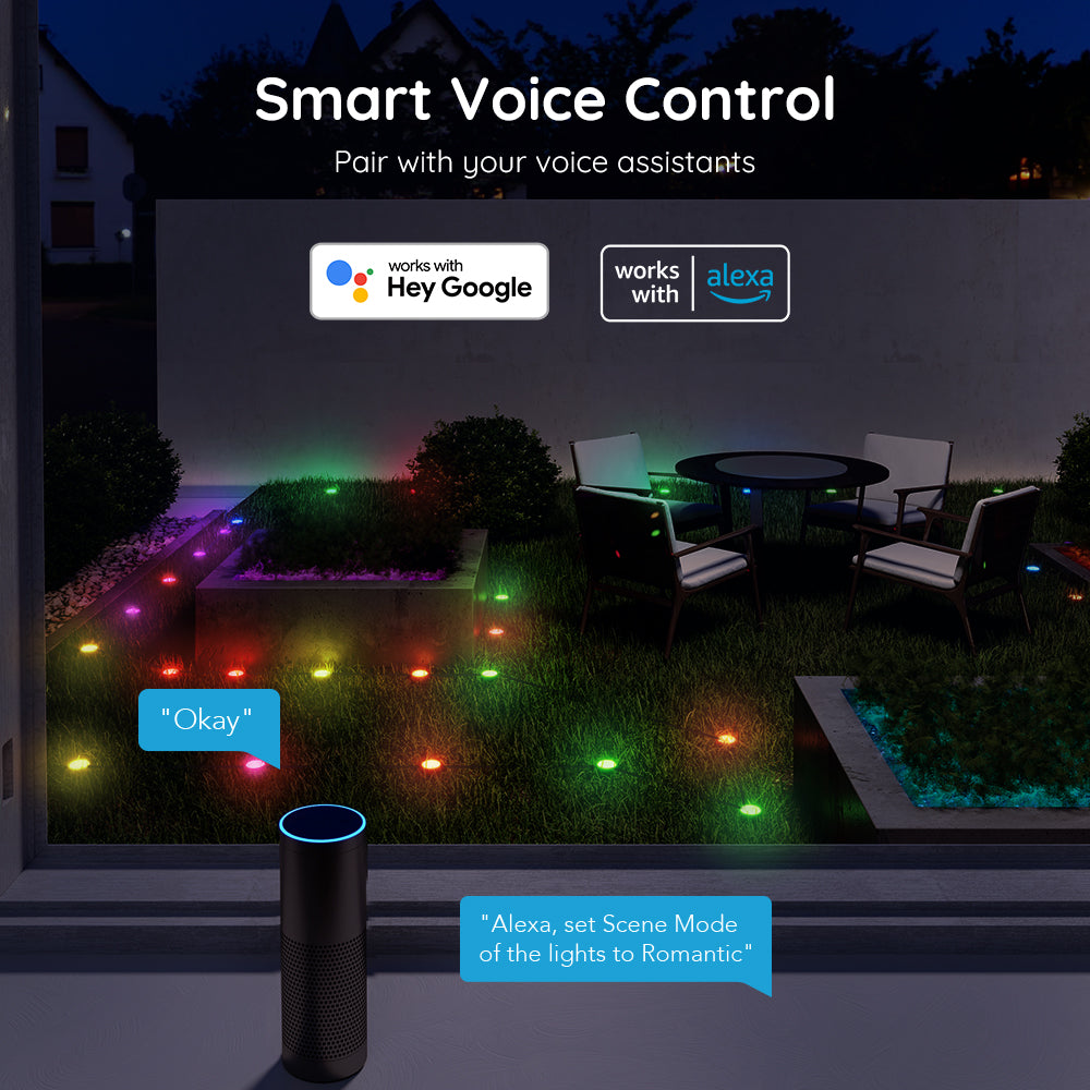 Refurbished RGBIC Wi-Fi + Bluetooth Outdoor Ground Lights