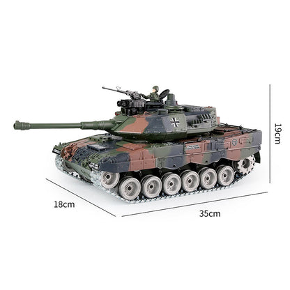 RC Tank German Leopard 2 ZY 822 PRO 1:18 RC Car Metal Track Metal Road Wheels Electric Battle RC Tank Toy