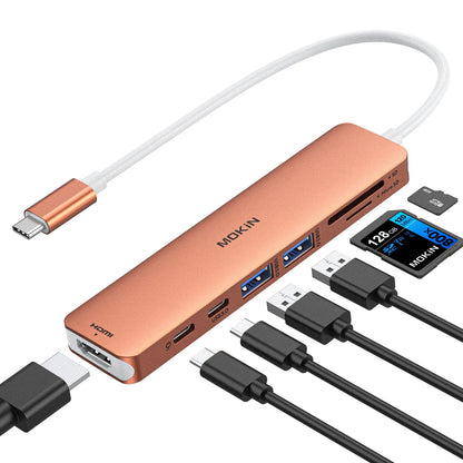 MOKiN 7 in 1 USB-C Dongle with HDMI/PD/USB/SD/TF Ports