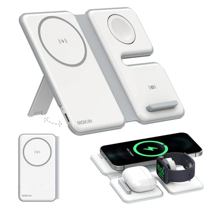MOKiN 3 IN 1 Magnetic Wireless Charging Station For iPhone